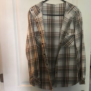 Plaid Hooded Shirt Jacket